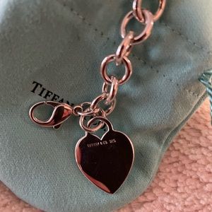 Tiffany sterling silver heart charm bracelet